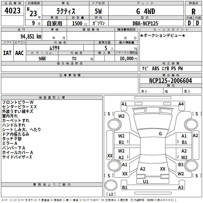 Аукционный лист